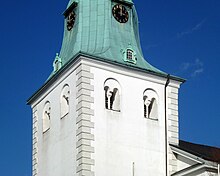 Glockengeschoss der evangelischen Kirche Solingen-Wald, erbaut um 1150 (älteste Bauwerk in Solingen)
