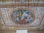 Venngarns slott, Sigtuna, plafondmålning från Magnus Gabriel De la Gardies tid i gemaket i östra flygeln. Målningen framställer "Den heliga familjen, omgiven av änglar".