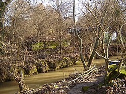 Abutment van de tweede brug over de Seebach