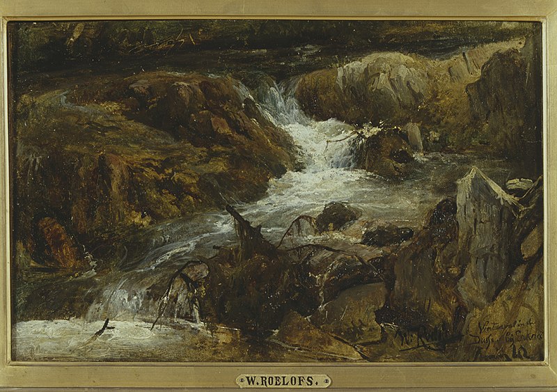 File:Willem Roelofs - Waterval in de Dussel bij Erkrath, - 1903.0037 - Groninger Museum.jpg