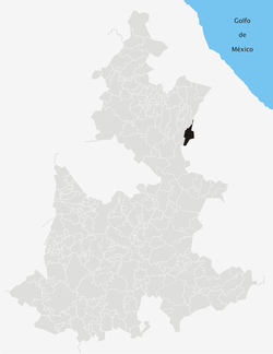 Location of Xiutetelco Municipality, Puebla
