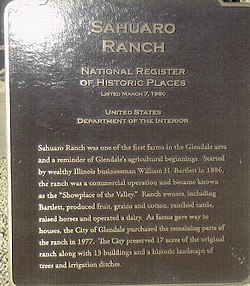 National Register of Historic Places Marker in Sahauro Ranch. Z-G-Sahuaro Ranch NRHP Marker.jpg