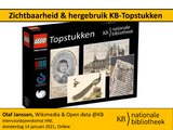 14 januari 2021 - Hoe kun je de zichtbaarheid & hergebruik van KB-topstukken vergroten? Door ze in de Wikimedia-infrastructuur (Wikidata + Wikimedia Commons + Wikipedia) onder te brengen, en deze topstukken niet alleen als eindproducten ('consumeren'), maar juist ook als LEGO/bouwstenen ('creeren') te beschouwen.