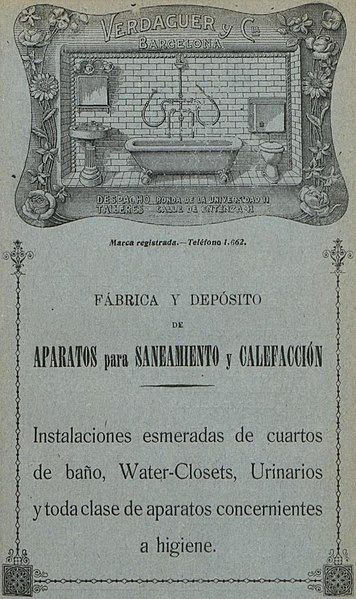 File:"VERDAGUER Y CIA" "BARCELONA" BATHROON FIXTURES AD IN 1915, de- Anuario de ferrocarriles españoles. 1915 (page 95 crop).jpg