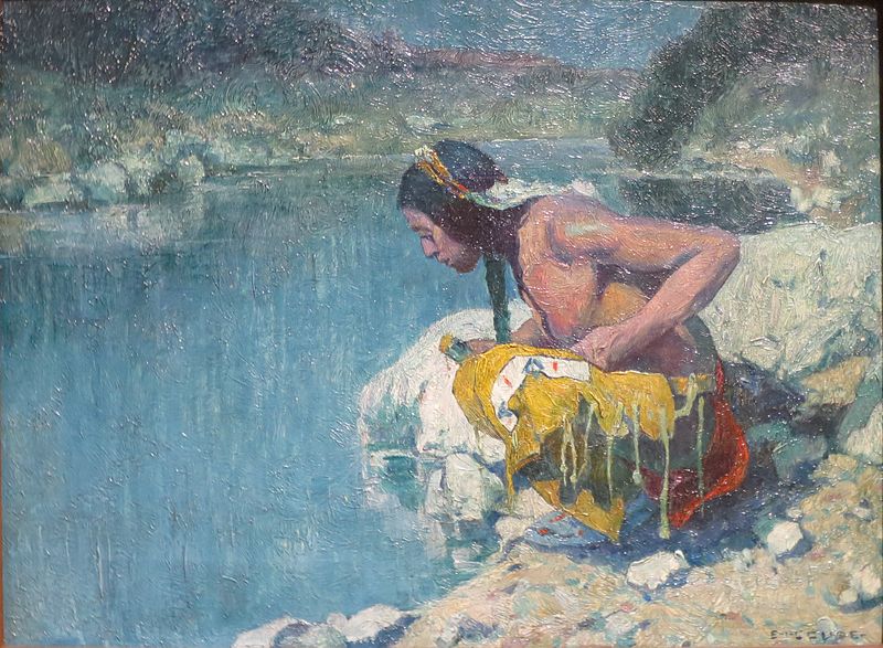 File:'Indian at Sacred Lake', by Eanger Irving Couse, El Paso Museum of Art.JPG