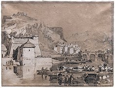 Grenoble from the River Isère with the Porte de France 1802 - William Turner