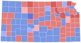 1940 Kansas gubernur hasil pemilihan peta oleh county.svg