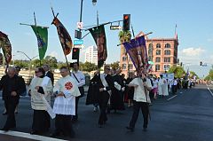 Grand Marian Procession in Los Angeles, California, an annual tradition revived in September 2011 by the Queen of Angels Foundation, founded by Mark Anchor Albert