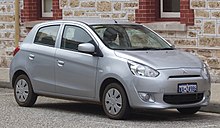 Mitsubishi Mirage (Sixth Generation) 2013-2015 Mitsubishi Mirage (LA) ES hatchback (2018-11-02) 01.jpg