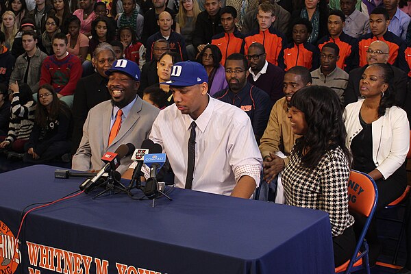 Jahlil Okafor during his commitment press conference.