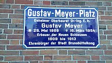 Gedenktafel am Gustav-Meyer-Platz