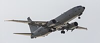 A Boeing P-8 Poseidon, tail number 168761, on final approach at Kadena Air Base in Okinawa, Japan. It is assigned to Patrol Squadron 45 (VP-45) at NAS Jacksonville, Florida, United States.