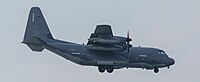 A US Air Force MC-130J Commando II, tail number 10-5714, on final approach at Kadena Air Base in Okinawa, Japan. It is assigned to the 1st Special Operations Squadron at Kadena AB.