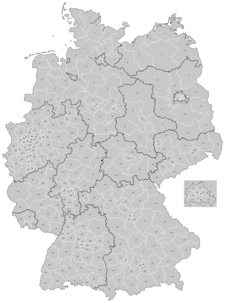Constituencies of the 2025 German federal election 2025 Bundestag constituencies blank map.svg