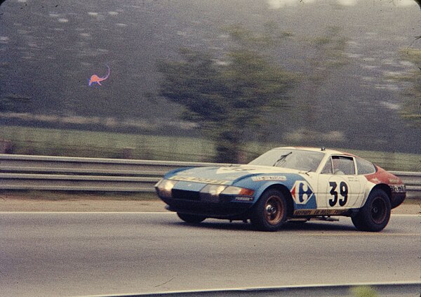 The Group 4 Special Grand Touring class-winning Ferrari 365 GTB/4 which was driven by Claude Ballot-Léna and Jean-Claude Andruet.