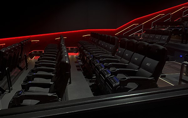 4D venue complete with motion-enhanced seating and multisensory olfactory technology