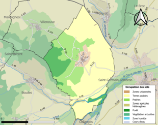 Barevná mapa znázorňující využití půdy.