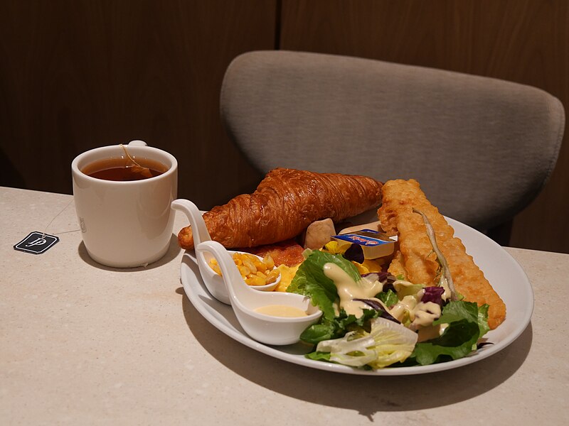 File:A Full Breakfast and A cup of hot lemon tea at Delifrance.jpg