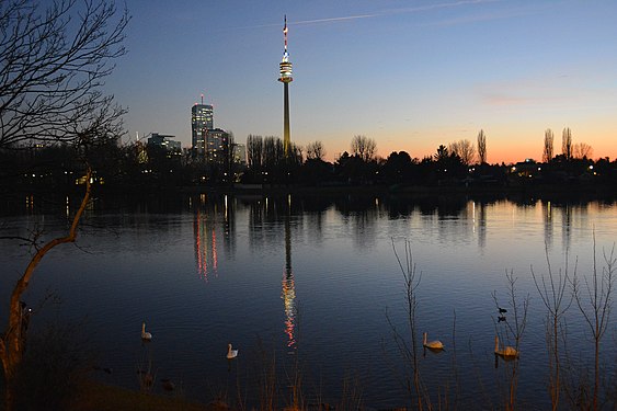 Abendstimmung Alte Donau in Floridsdorf