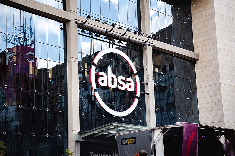 File:Absa Group logo on exterior of head office building in Johannesburg, South Africa (1).jpg