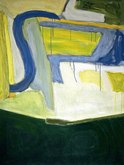 Abstract painting on canvas 'Upright flat landscape', 1989 by Fons Heijnsbroek - free download colorful art in high resolution