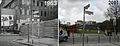 The Wall at the junction of Ackerstraße in 1963 (left) and 2011.
