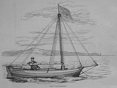 The Gloucester (as it was also known in England) with Mr. Johnson at the helm, from the Illustrated Sporting and Dramatic News of 1876