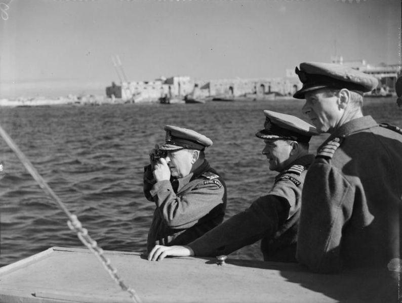 File:Admiral Sir Henry Harwood Visits Benghazi. Wearing Battle Dress Admiral Sir Henry Harwood, Commander-in-chief, Mediterranean Fleet, Visited Benghazi Where He Made a Tour of Inspection. A14227.jpg