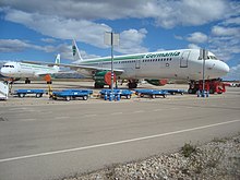 Aerei Airbus della compagnia aerea Germania all'aeroporto di Castellón.