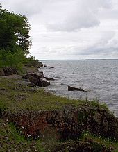 Alvar habitat on Kelleys Island. South Bass Island visible in distance.