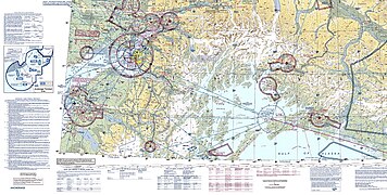 Ausschnitt der zivilen Aeronautischen VFR-Rasterkarte, (online) Maßstab 1: 500.000, Bereich Anchorage, 2024