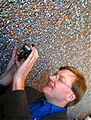 Anders shooting the metallic wall with meteor craters (4420043966).jpg