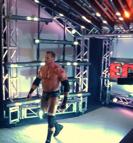 Test making his entrance on ECW