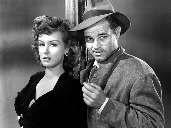 Savage and Tom Neal in a publicity still for Detour