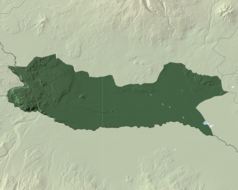 Mapa konturowa prowincji Armawir, w centrum znajduje się punkt z opisem „Armawir”