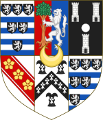 Quartered arms of Sir Robert Cecil,1st Earl of Salisbury,KG. Arms of Robert Cecil,1st Earl of Salisbury.svg