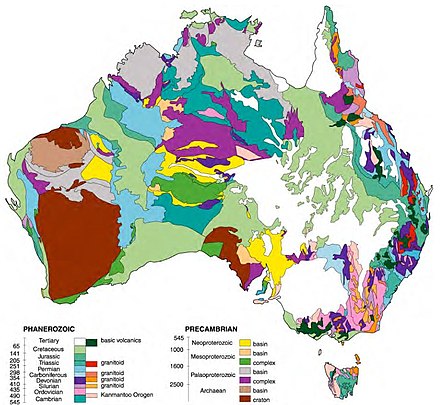 Basic geological units of Australia