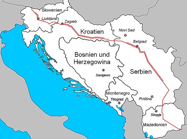 Brotherhood and Unity motorway in Yugoslavia