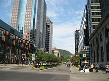 McGill College Avenue going from Downtown Montreal to Mount Royal.