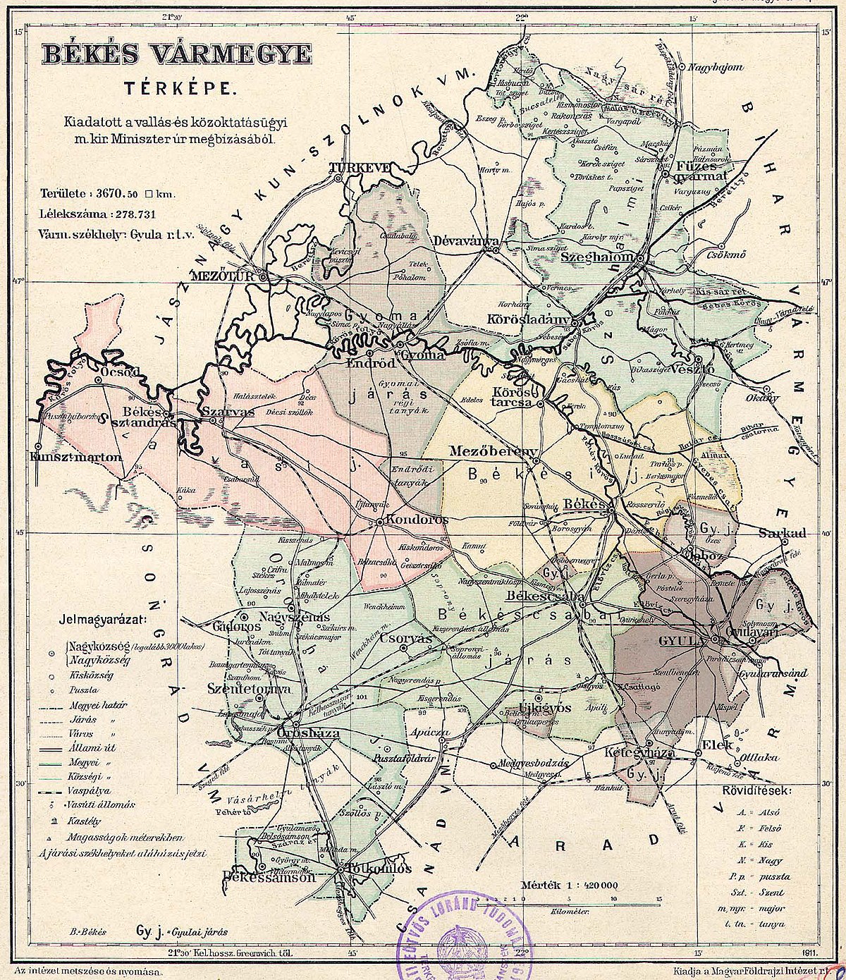 Békés county administrative map.jpg