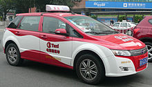 A BYD electric taxi in Shenzhen.