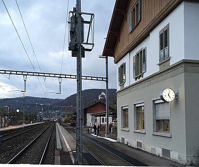 Three-story station building