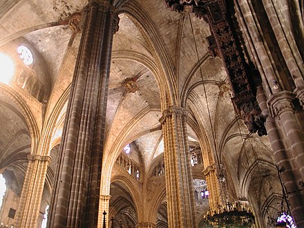 Interior de la catedral de Barcelona.