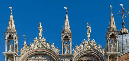 Detail of the South facade of the Saint Mark's Basilica in Venice.