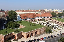 The Theresia Bastion served as a defensive wall of the Timisoara Fortress. Bastion Theresia corp A, B, C, E.jpg