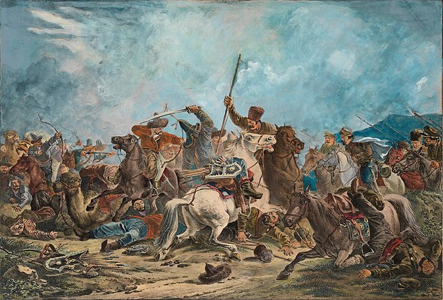 Ural Cossacks skirmish with Kazakhs