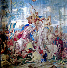 War elephants during the Battle of Gaugamela Battle of Gaugamela (Arbela).PNG