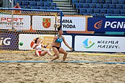 Deutsch: Beachhandball Europameisterschaften 2019 (Beach handball Euro); Tag 5: 6. Juli 2019 – Frauen, Halbfinale, Kroatien-Dänemark 1:2 (12:19, 17:10, 4:7) English: Beach handball Euro; Day 5: 6 July 2019 – Semifinal Men – Croatia-Denmark 1:2 (12:19, 17:10, 4:7)