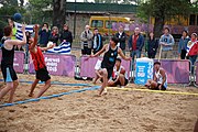 Deutsch: Beachhandball bei den Olympischen Jugendspielen 2018; Tag 6, 12. Oktober 2018; Jungen, Platzierungssspiel Ränge 9-10 – Chinese Taipei (Taiwan)-Uruguay 2:1 English: Beach handball at the 2018 Summer Youth Olympics at 12 October 2018 – Boy's Placement Match 9-10 – Chinese Taipei (Taiwan)-Uruguay 2:1