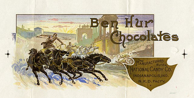 A Ben-Hur chocolate label from 1906